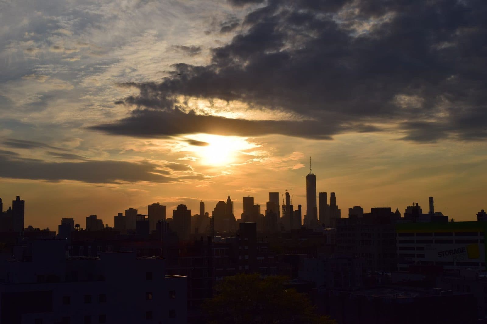 The Manhattan skyline at sunset over New York City